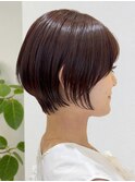 調布白髪ぼかしマッシュショートヘアミルクティーベージュカラー