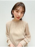 シースルーバングでこなれ感ボブ（ノンジアミンカラー）