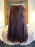 ストレートロング×くすみピンク#３０代#４０代#５０代