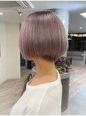 ホワイトラベンダー.グラデーションボブ【.髪質改善.ブリーチ】