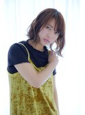 小山×くせ毛風無造作ミディアム×暗髪グレージュ