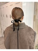 ヘアアレンジお呼ばれタイトアレンジシニヨンヘア