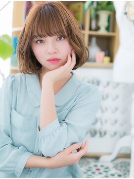 カバーヘア ブリス 北浦和(COVER HAIR bliss) 大人可愛いハイライトくせ毛風ふわふわボブc5北浦和20代30代40代