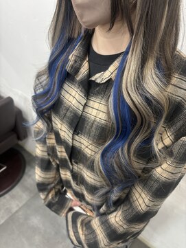 プルエクステのお店ネクスト(NEXT) #プルエクステ#インナーカラー#ブルー#グレー