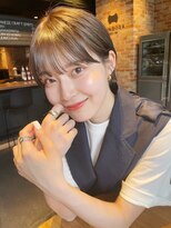 ロシェ 横浜店(loche)&nbsp;ウェットヘア前髪ショート×ブリーチなしダブルカラー×横浜