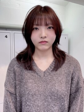 チェリーブラウン×ハッシュカット