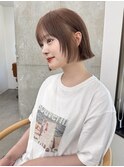 フェイスレイヤーあごラインボブ × マロンブラウン
