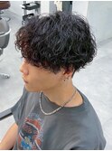 ツイストスパイラルパーマ波巻きスパイラル刈り上げマッシュ
