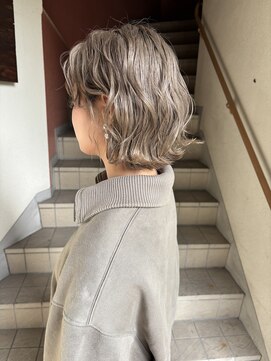 コレット ヘアー 大通(Colette hair) ミルクティーベージュ/ブリーチ/ダブルカラー/ボブ/透明感カラー