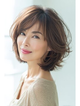 シャルマン 銀座(Charumante) 40代50代◎白髪ぼかしハイライト秋カラー髪質改善ボブ美髪