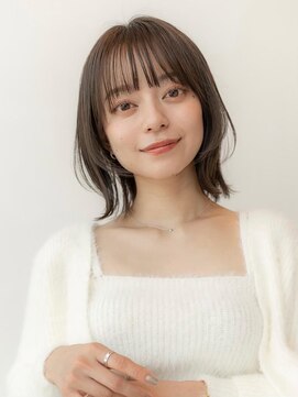 ケアリー 調布(Carelly) 大人かわいい前髪セシルカットココアブラウンフリンジウェーブ