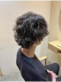 ミディアムウルフスパイラルパーマサーフカール【佐藤和弥】