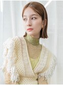 プツッとボブ#デザインカラーウェットヘアオリーブベージュ