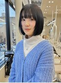 似合わせカットボブ小顔カット透明感カラーグレージュ