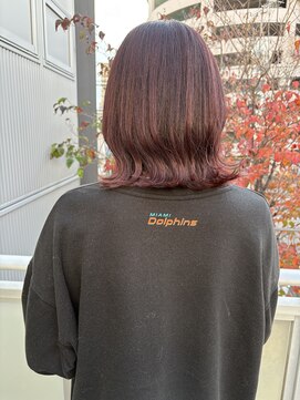 ツイギー 宮西店(TWiGGY) 外はねボブ×レッドブラウンカラー