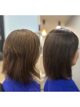 リコサロン(Lico Salon) 縮毛矯正でも、柔らかいミディアムヘアに