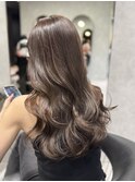 大人女子の上品韓国レイヤー 夏のくびれコテ巻きパーマ ワンホン