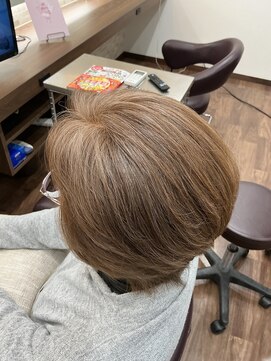 【白髪ぼかし♪】残留除去からベージュ系へ。