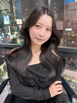 アルバム 銀座(ALBUM GINZA)&nbsp;顔周りレイヤー韓国ヘアロング似合わせカット_F1360