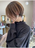 大人ショートボブ丸みショートカットマッシュショート前髪あり
