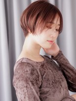 カバーヘア ブリス 志木南口駅前店(COVER HAIR bliss)&nbsp;コーラルピンク似合わせカット抜け感丸みショートZ志木20代30代