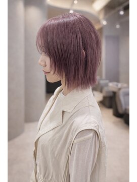 ムクコア(Muk CORE) ケアブリーチ♪ラベンダーベージュ×レイヤーボブ【上岡】