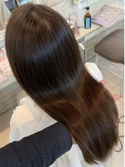 【髪質改善】理想の髪質へ プラチナストレート ミントベージュ