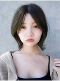 くびレイヤー前髪なしグレージュボブ 外はね【AIN.表参道】川原