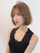 ヘアラウンジ ビーチ 青山 外苑前(hair lounge BEACH) 大人ボブ小顔ヘアブリーチなしカラーやわらかベージュ