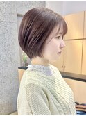 ショートボブ コンパクトショート 透明感ベージュカラー