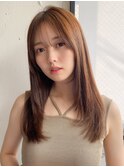 前髪 アンブレラカラー こなれミディ イメチェン ウェーブパーマ
