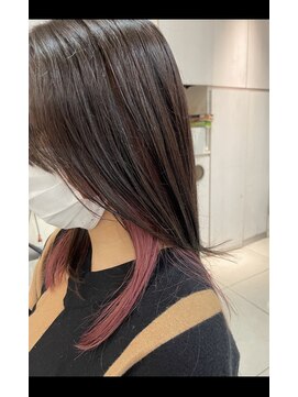 レイフィールド 滝の水店 インナーカラーピンクイヤリングカラーピンク