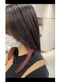 インナーカラーピンクイヤリングカラーピンク