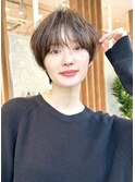 大人マッシュショート分け目なし前髪ありショート30代40代50代