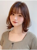 前髪 ウェーブミディアム メルティーカラー 似合わせカット"
