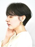 前下がりショート・ボブ/絶壁解消/前髪あり/30代/40代/50代