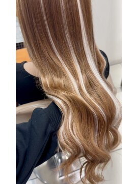 スタイル 横浜(STYLE) 横浜エクステ/ベージュハイライトグラデーション/長さだし