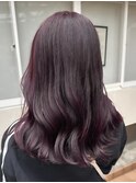 【白石】ブリーチなしワインレッド暖色原宿ピンクバイオレット