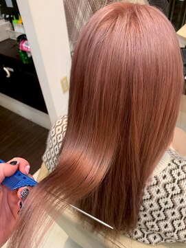 ヘアショップエヌアンドエー 久喜 栗橋店(hairshop N&A) 肌なじみ◎愛されピンクベージュ/ストレート/艶感/Wカラー