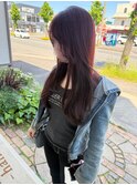 ナチュラル艶ロング×シアーバング