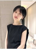 シースルーバングのコンパクトマッシュショート青山表参道