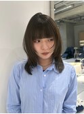 -Saki-レイヤーカット、オリーブブラウン、ワイドバング