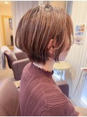 神戸白髪ぼかし・40代ショートボブ・神戸ショートボブ・白髪染め