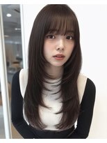 オンク 新宿(onk)&nbsp;黒髪/グレーベージュ/レイヤーロング/前髪パーマ[新宿駅]