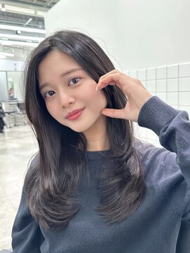 エース 梅田店(ace) ミディアムレイヤー/大阪/梅田/茶屋町/前髪なし/韓国/艶髪