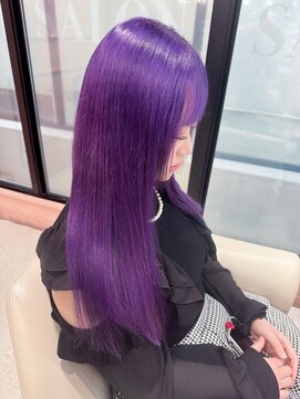 パープルカラー/ラベンダーカラー/派手髪カラー/ロングヘア