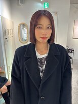 ローウェ 京都四条河原町(Louwe)&nbsp;ボルドー/ワインレッド/切りっぱなし/ボブ/四条河原町