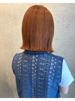 ロッカヘアエジェ(ROCCA hair eje.) タッセルボブ×オレンジブラウン