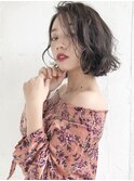 かきあげバング グレージュ 切りっぱなしボブ!