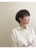 20代30代ミニボブココアブラウン小顔美肌ストレート丸み